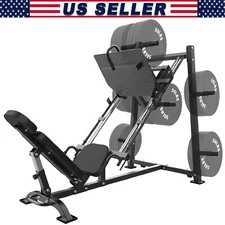 Leg Press Squat Machine w/Calf Block, Adjustable Leg Exercise Machines Workout