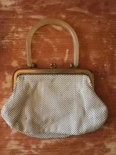 Antique Whiting and Davis Mesh Purse with Bakelit… - image 1