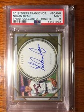 2018 Topps Transcendent NOLAN RYAN #TCANR Transt. Collect. Auto 9/25 PSA 9 MINT