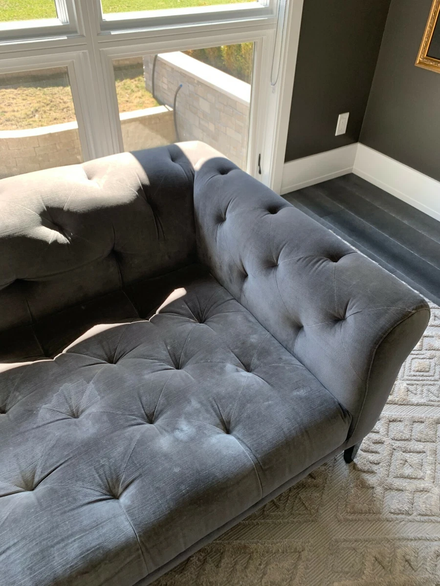 RH Italia Chesterfield Sofa with Tufted Seat Metal Base in Burnished Bronze