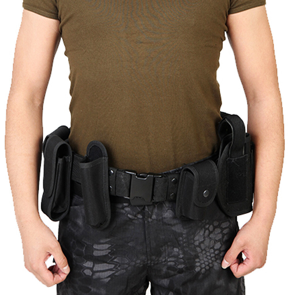 Belt with 10 Pouches for Police Prison Guard Hunting Travel