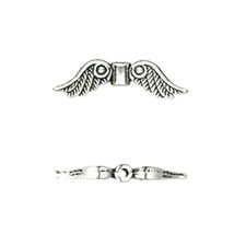 50 Antiqued Tibetan Silver Wing Beads 23x7mm Spacer Accent Feathered Angel Wings