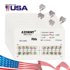 10 Packs AZDENT Dental Ortho Brace Brackets Mini/Standard MBT/Roth 022/018 Hooks