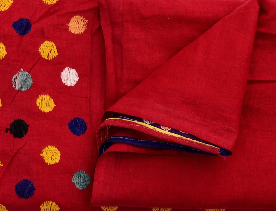 Tela vintage bordada india de 6,7 yardas confección costura artesanía tela sari Foto 3 de 4