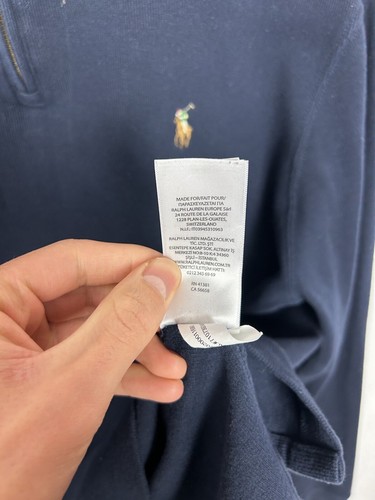 Suéter polo para hombre azul 1/4 con cremallera costilla de golf talla M - Imagen 13 de 19