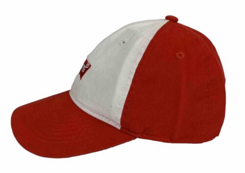 Levi’s Brand Logo Jeans Ball Cap Adjustable Red & White Cotton Hat - Picture 3 of 7