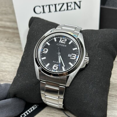 NEW  Citizen Eco-Drive Sports Black Dial Stainless Steel Men's Watch AW1430-86E