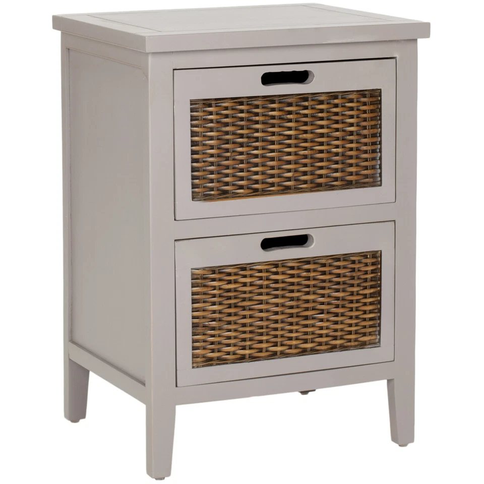 Mesa auxiliar SAFAVIEH Jonah con 2 cajones | Gris | Foto 3 de 4