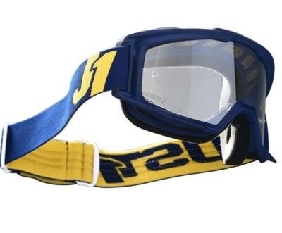 MASKE MASKE CROSS JUST1 MX GOGGLE VITRO BLAU GELB ANTIFOG TRANSPARENT
