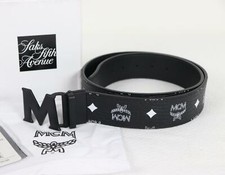 white reversible mcm belt