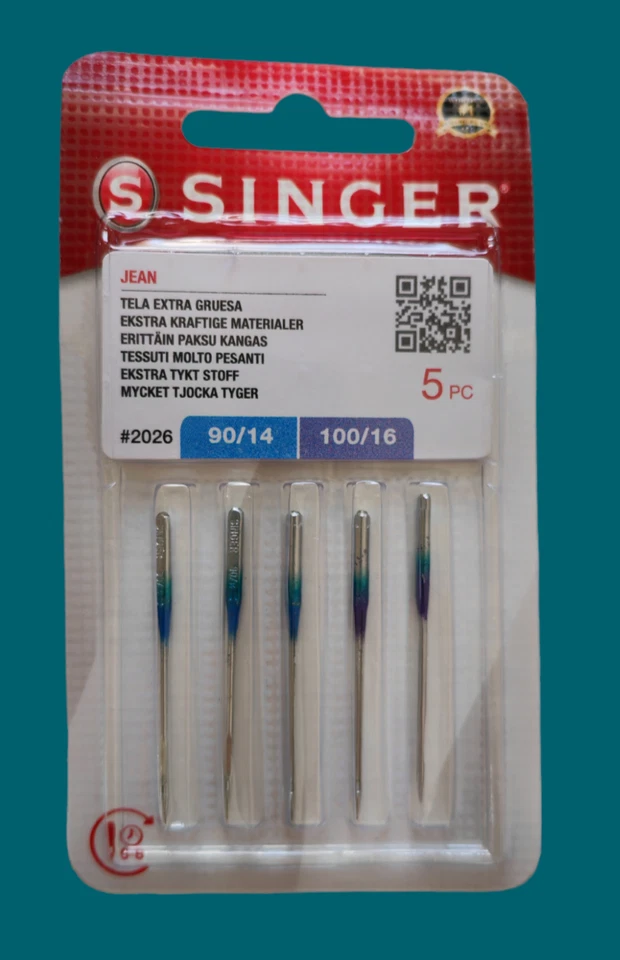 Blister 5 pezzi assortiti Aghi Singer x Jeans per macchina da cucire 130/705H-J