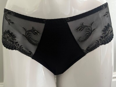 LOUISA BRACQ ELLISE PRIMADONNA fit LACE BRIEF SIZE 8 BLACK GOLD