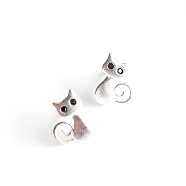 1 Pair Women Cute Cat Drawing Earrings Hypoallergenic Ear Studs 1 Pair Women Cute Cat Drawing Earrings Hypoallergenic Ear Studs Jewelry