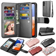 For Samsung Galaxy A14 5G Wallet Case Leather Magnetic Card Slots Cover Stand