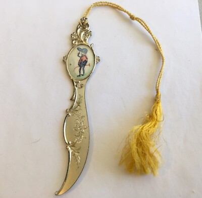 Antique Sterling Enamel (Palmer Cox Brownie?) Book Mark