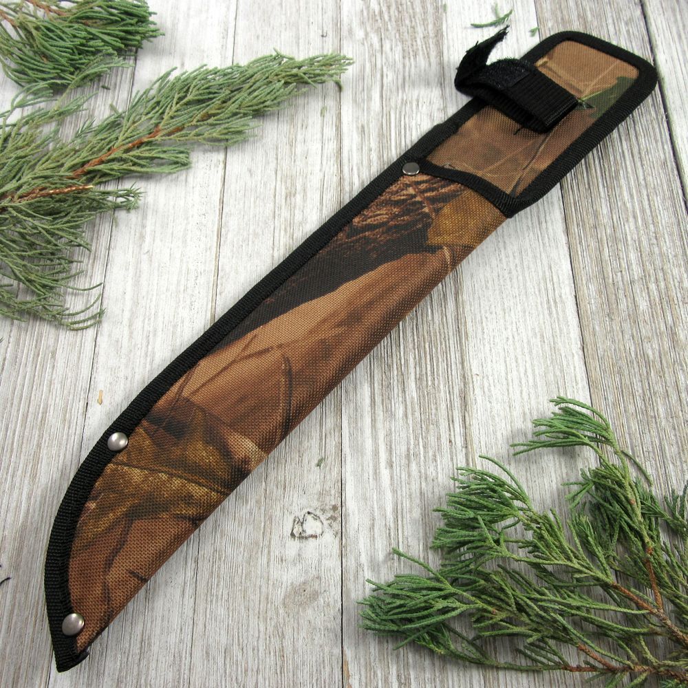FIXED-BLADE KNIFE SHEATH | Hunter Camo Nylon Belt Pouch - For Blades up to 8.5"