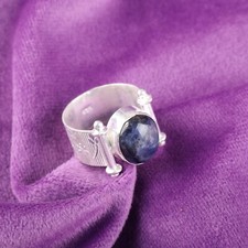 Natural Sodalite Gemstone 925 Sterling Silver Jewelry Handmade Ring Gift For Her