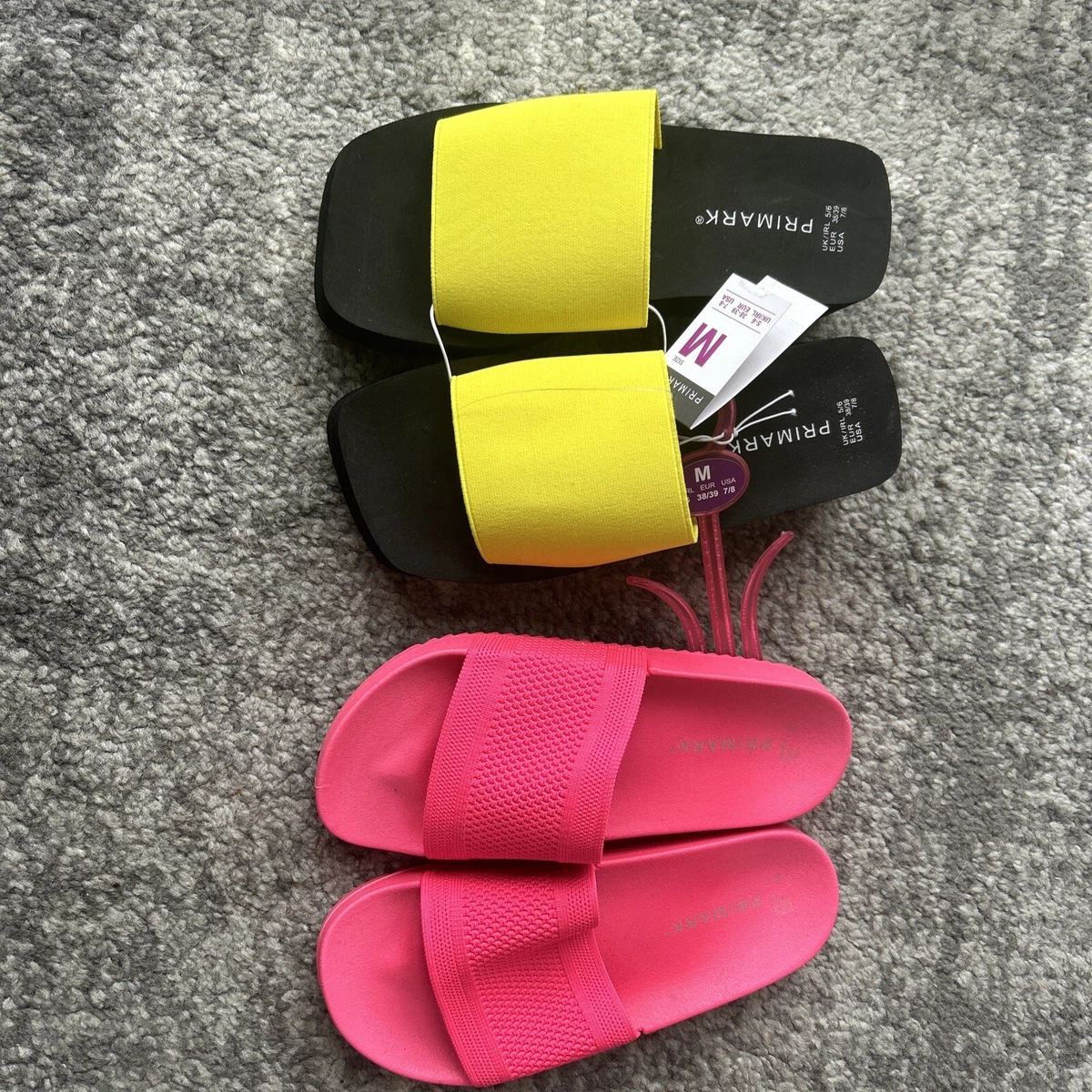 Primark Sliders Yellow Wedge Sliders Pink Sliders SIZE 5 6 eBay