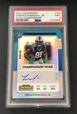 Terrace Marshall Jr. 2021 Contenders Rookie Auto Championship /49 PSA 9 Panthers