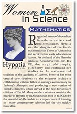 Hypatia - High School - NEW Famous Women In Science Poster fp315 