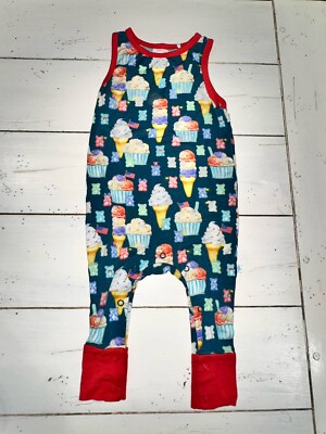 9-12 Months Posh Peanut Bamboo 4th Of July Patriotic Sweets Short Romper
