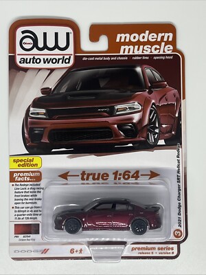 2021 Dodge Charger SRT Hellcat Redeye 1/64 Diecast Car by Autoworld R5 Series B