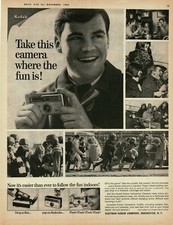 1965 KODAK Instamatic Camera fun at football game Vintage Print Ad