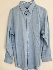 NWOT Wrangler Cowboy Cut Long Sleeve BLUE Polo Shirt USA Made Size 16 1/2-34