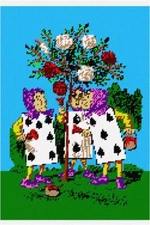 Alice In Wonderland Roses Needlepoint Kit or Canvas