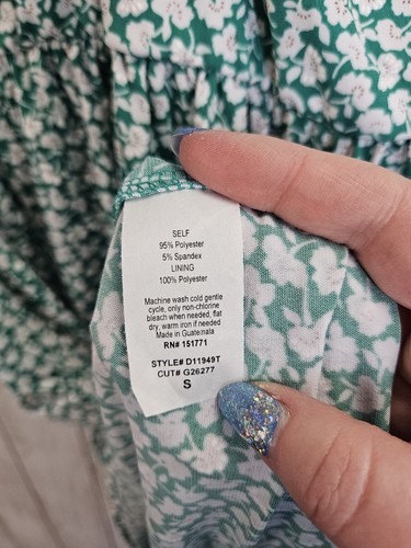 Kaileigh Tasha Green Floral Sleeveless Cross Back Dress Women's Sz S NWOT - Picture 5 of 6