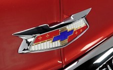 New Trim Parts Hood Emblem Wchrome Bezel For 1954 Chevy 150 210 Bel Air