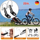 2x Fahrrad Anhängerkupplung mit Sicherungsstift Kinderwagen Kupplung Adapter DHL
