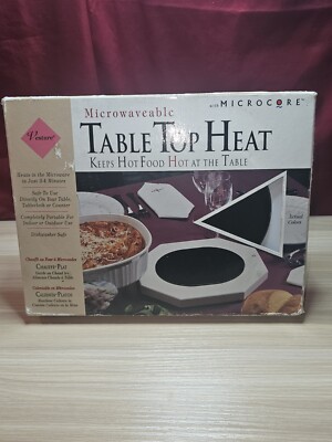 Table Top Food Warmer Tray Heat Plate Microwaveable Portable  10.5  Microcore 