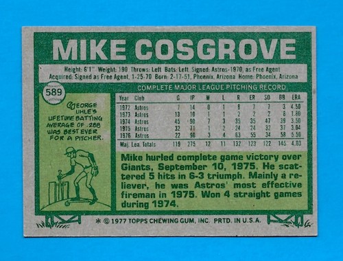 1977 TOPPS BASEBALL Singles U Pick - HOF, Rookies, Stars, Commons - all scanned - Picture 381 of 427