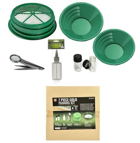 7 pc Gold Pan Sieve Kit Prospecting Gem Fossicking Detector Panning Classifier - Picture 9 of 12