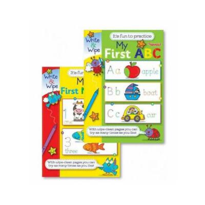 My First Abc Write 2 x CHILDREN Books MY FIRST NUMBERS & MY FIRST ABC WRITE WIPE FUN ...