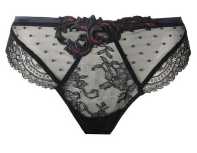 Lise Charmel 272248 Women's Black Soiree Libertine Thong Underwear Size S
