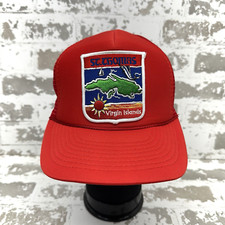 Gold Medal Headwear St Thomas Virgin Islands Trucker Hat Red Foam Front Mesh
