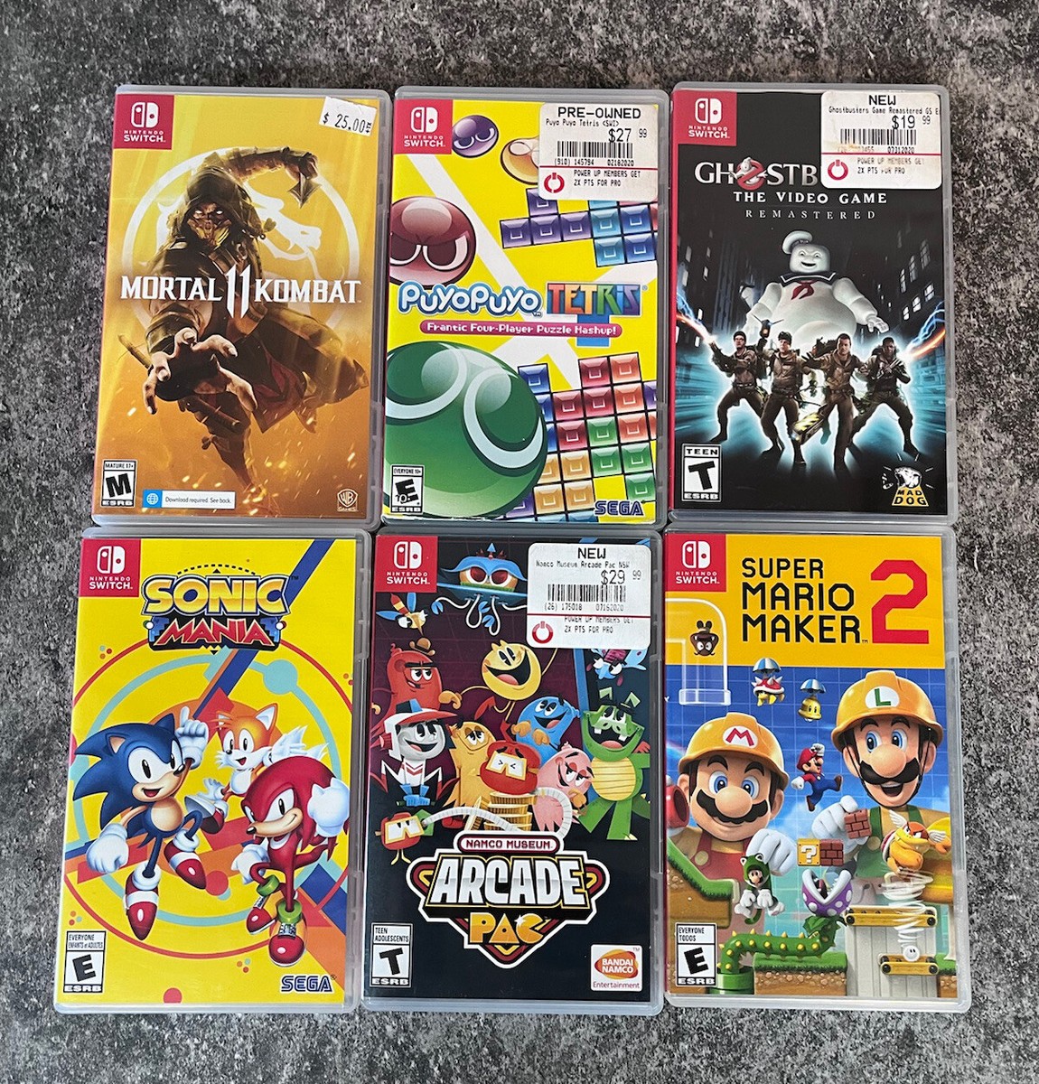 Nintendo Switch Empty Case Lot - Mario, Mortal Kombat, Sonic