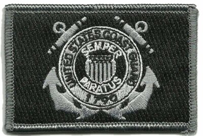 VELCRO  BRAND Fastener Morale HOOK PATCH US Coast Guard USCG U.S.C.G Black 3x2''