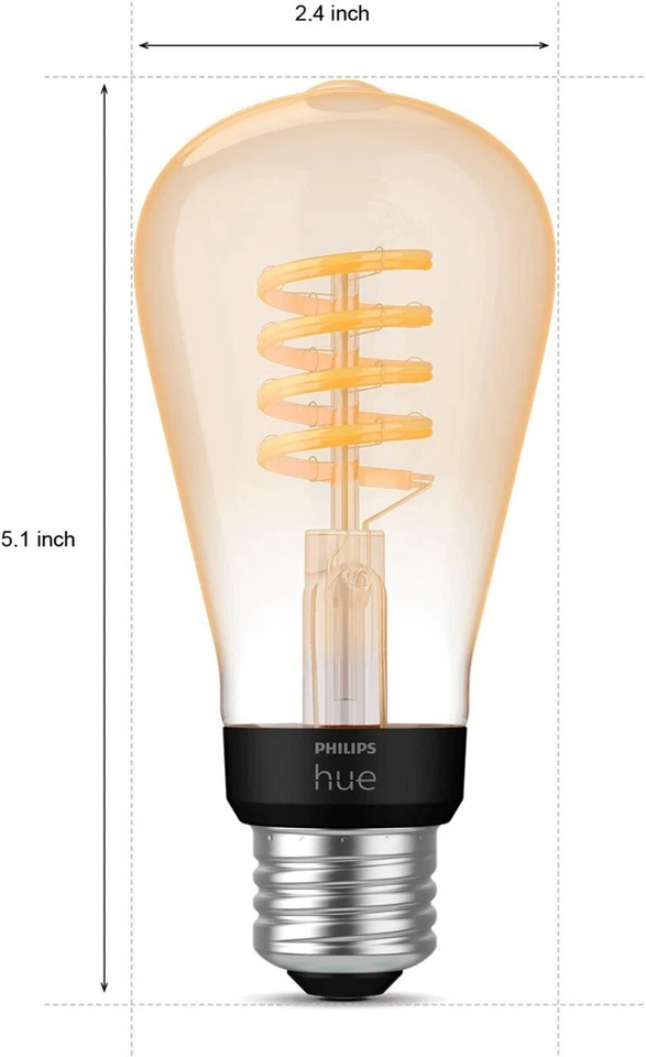 Philips Hue White Ambiance Filament ST19 Bluetooth LED Smart Bulb - Image 2 of 4