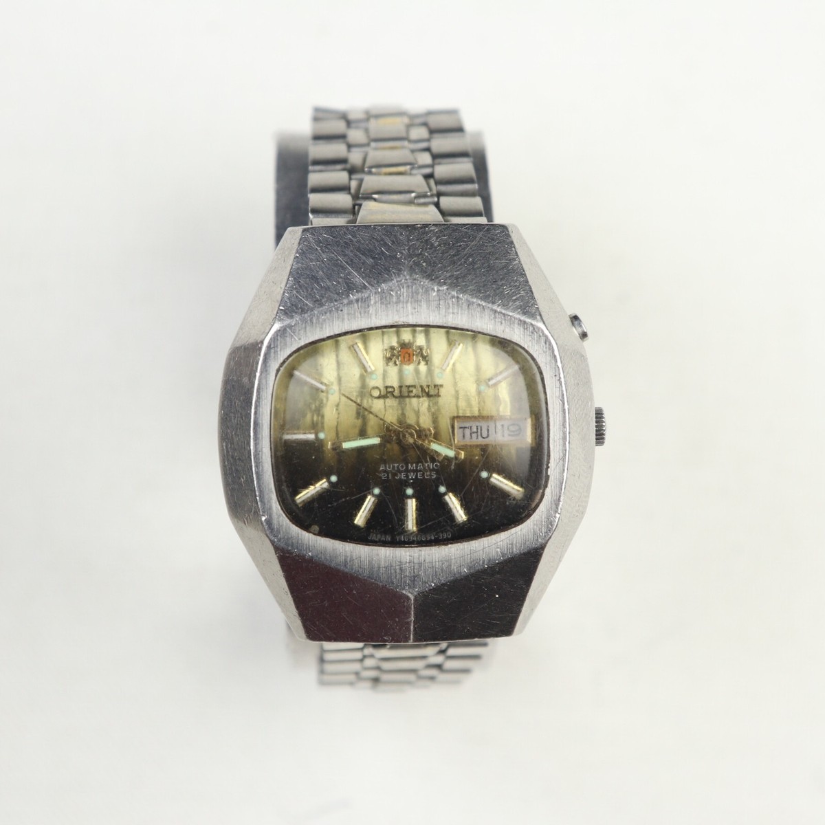 美品　ORIENT HAND WINDING VINTAGE Vintage Orient Crystal Tiger Eye Automatic Japan Men's Watch