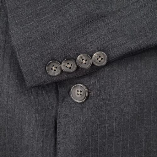 Versace Suit Jacket Mens 42L Wool Silk Peak Lapel Striped Blazer Wedding Office - Picture 10 of 17