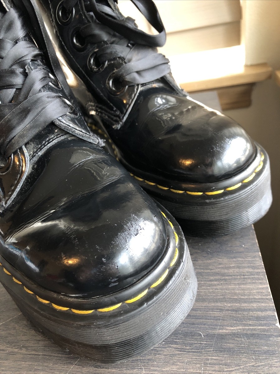 Womens Dr Martens Molly Size 7 Black Leather Chunky Platform