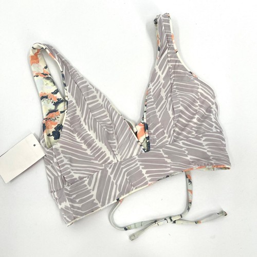 MAAJI Sunray Catcher Triangle Bikini Top Womens Small Gray Lace Up Marble Print - Picture 6 of 9