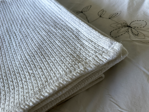 HOME REPUBLIC White Waffle Weave Cotton Blanket, RRP $129 - Picture 10 of 15