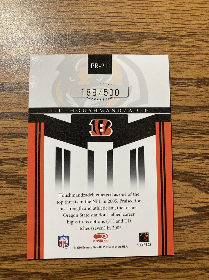 2006 Donruss Gridiron Gear Performers /500 TJ Houshmandzadeh #PR-21 - Image 3 of 3