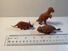 Lot of 3 plastic Dinosaurs Vintage Dinosaur Toys Figures Collection.