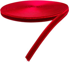 5 Yards 1/4" Red Velvet Ribbon Spool Red, 1/4" 6Mm 