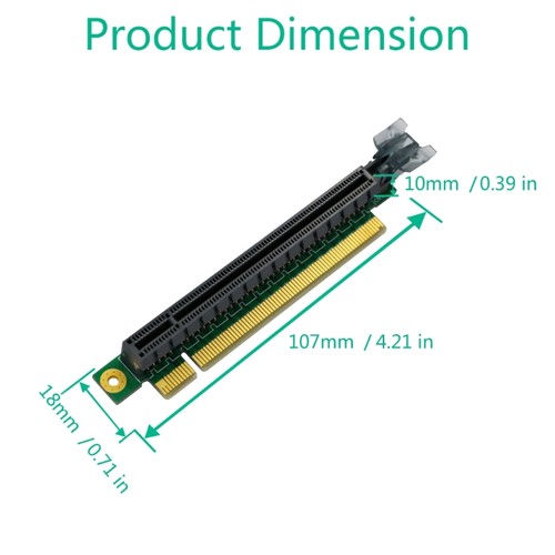 PCIE3.0 16X 90 Degree Right Angled Reverse Risers Extension Card Adapters for 1U - 第 8/8 張圖片